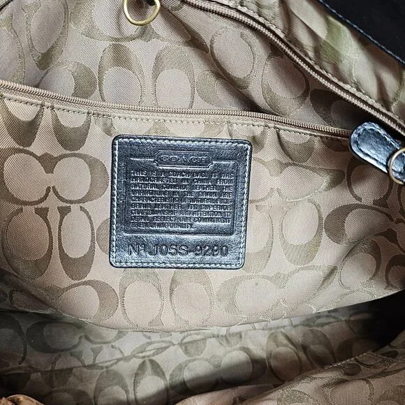 Coach Hamptons Leather Shoulder Bag Black Braided Strap Tassel Vintage - Picture 14 of 16